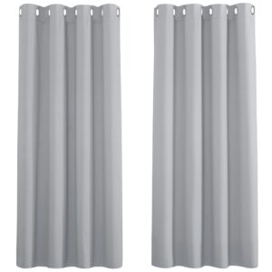 PONY DANCE Blackout Curtains for Bedroom - Eyelet Top Window Treatment Curtain 2 Panels for Energy Saving Decorative Door Curtains
