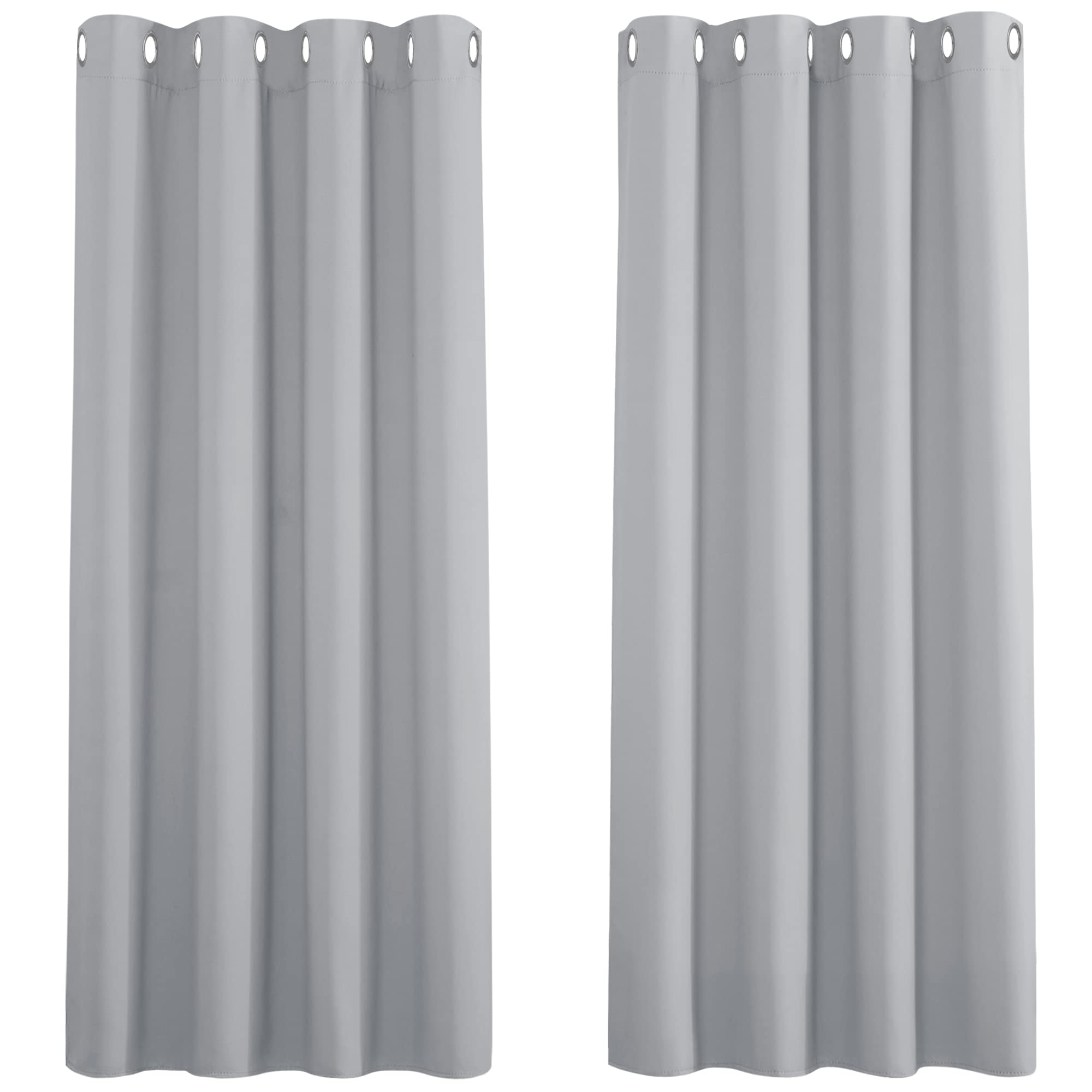 PONY DANCE Blackout Curtains for Bedroom - Eyelet Top Window Treatment Curtain 2 Panels for Energy Saving Decorative Door Curtains