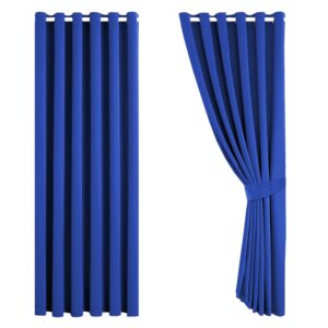 Aspire Homeware Blue Blackout Curtains for Bedroom Eyelet Living Room Curtains 90x72 Thermal Window Treatments Room Darkening Ring Top Panels