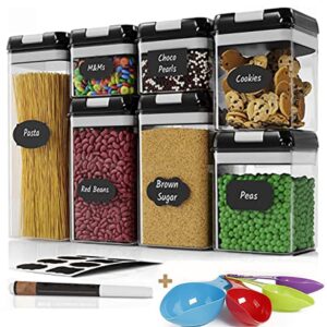 YOPOTIKA Food Storage Container Set - 7pcs Transparent Airtight Plastic Jar