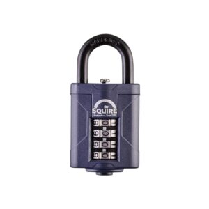 Squire Heavy Duty Padlock (CP40) - Toughest Steel Shackle - 4 Wheel Combination Padlock - Alloy Steel for Corrosion Resistance - Weatherproof Lock for Home