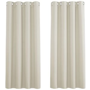 PONY DANCE Thermal Bedroom Curtains - Eyelet Short Curtains Room Darkening & Noise Reducing Curtain Panels for Kitchen Bedroom