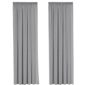 Grey Blackout Window Curtain Drapes Modern Room Darkening 72 Drops Window Treatment Curtain Sets with Hooks for Sunlight Blocking & UV Protected