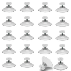 FOGAWA 20Pcs Suction Cups Window Suckers Glass Suction Pads 40mm M5 Threads Clear Plastic Sucker Pads Without Hooks for Decor Camping Car Caravan Kitchen Toothbrush Soap Holde