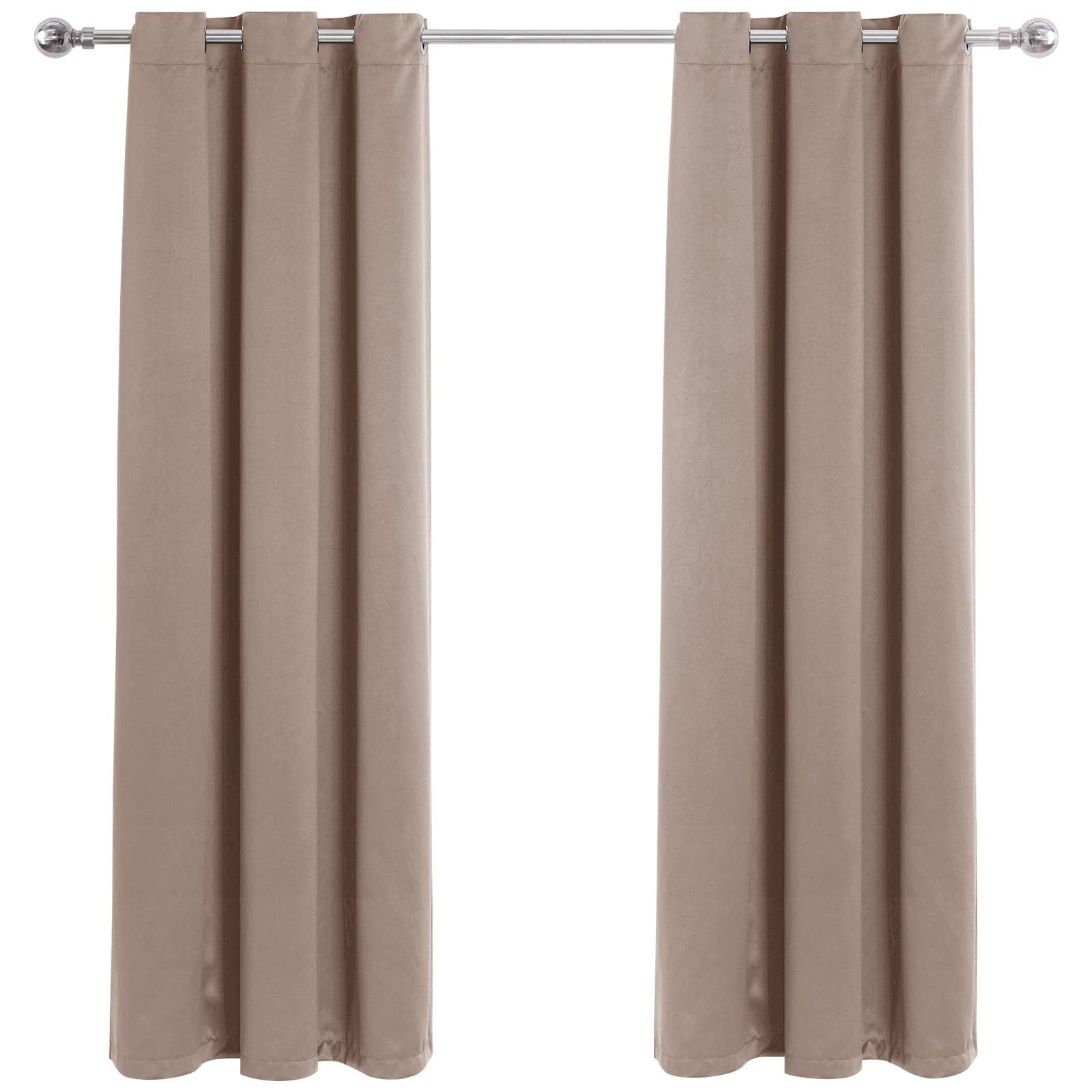 LAVANCE Blackout Curtains 2 Panels Thermal Insulated Darkening Eyelet Curtains 140 x 183cm Window Treatment Energy Saving Noise Reducing Light Blocking Privacy Drape for Bedroom Living Room
