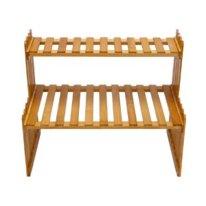 BOKIE Small Wooden Desk Organizer Kitchen Desktop Display Shelf Rack for Book