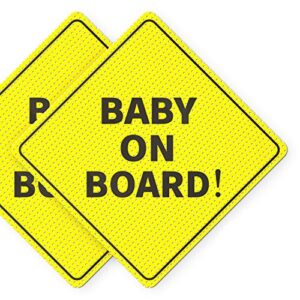 Baby On Board Sign for Car - Ideal Stickers - 2 Pack