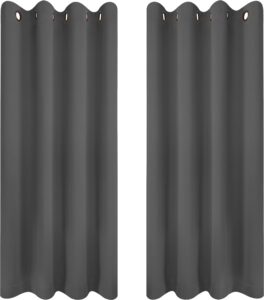 Utopia Bedding Blackout Curtains Grommet Thermal 2 Panels Drapes [Grey