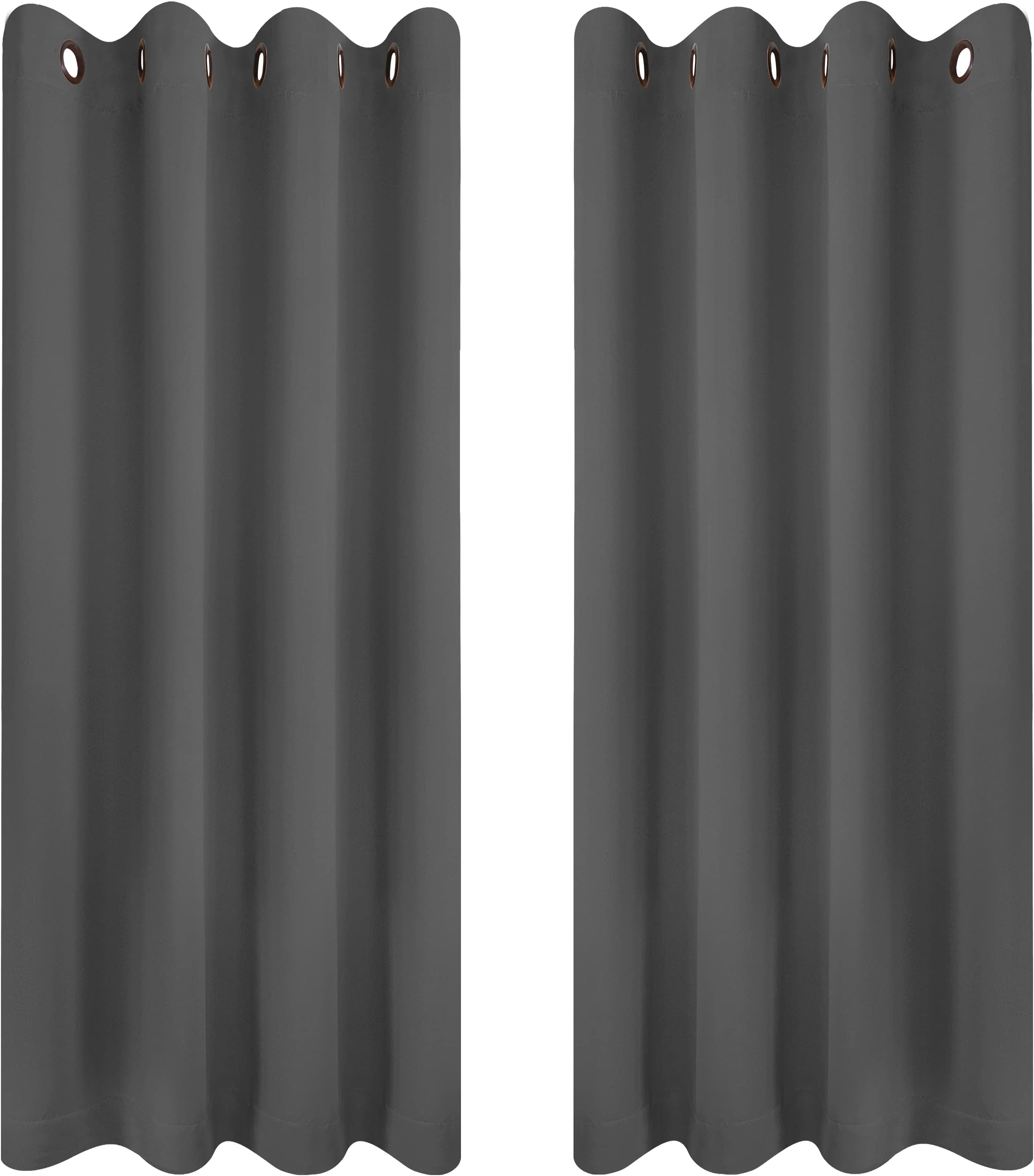 Utopia Bedding Blackout Curtains Grommet Thermal 2 Panels Drapes [Grey