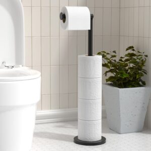 Free-standing Toilet Roll Holder Folding Paper Roll Holder Stainless Steel Bathroom Roll Holder Stand