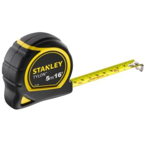 STANLEY TYLON Tape Measure 5M/16 Inches Compact Case with Cushioned Grip Metric and Imperial System 1-30-696