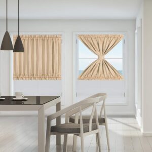 PiccoCasa Patio Door Curtain window Drapes for Privacy - Room Darkening 54x40 Inch Blackout French Glass Door Curtain Panels