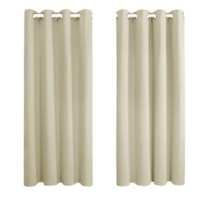 Amazon Brand - Umi Decorative Room Darkening Curtains Soft Thermal Insulated Decorative Nursery Curtains Eyelet Blackout Curtains for Kitchen 46 x 54 Inch Beige 2 Panels