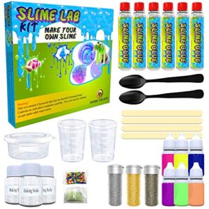 Desire Deluxe Slime Making Kit DIY Factory Complete Games Set Toys Science for Kids Age 4 5 6 7 8 9 Year Old Slime Lab Activator Ingredient Educational Learning Activity Toy for Boys and Girls Prese