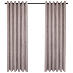 QINUO HOME Stone Blackout Curtains 90 Drop - Eyelet Top Thermal Insulated Blackout Curtains for Bedroom