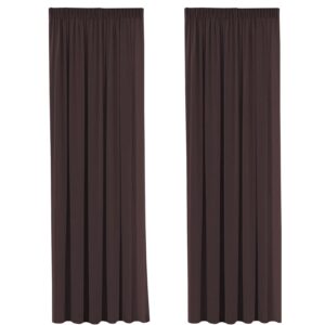 Thermal Insulated Grey Blackout Curtain Panels for Room Darkening Noise Reducing Energy Saving Curtain Drapes for Bedroom with Two Free Tiebacks - Dark Brown