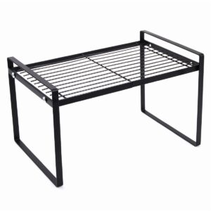 Spesh Kitchen Cabinet Shelf 33x21x18cm Countertop Storage Shelf Desktop Wire Pantry Shelf Cupboard Shelf Organiser for Kitchen Bedroom Bathroom(Black)