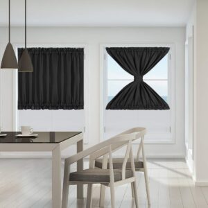 PiccoCasa Patio Door Curtain window Drapes for Privacy - Room Darkening 54x40 Inch Blackout French Glass Door Curtain Panels