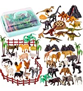 TOEY PLAY 3 in 1 Take Apart Construction Vehicles Set Dinosaurs Car Toy, Excavator, Dumper, Cemen...