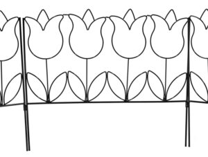 Woodside Decorative Tulip Style Garden Border Lawn Edging Steel Fence (Pack of 5)