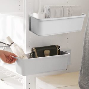 CAEEKER 2 PCS Under Sink Cupboard Organisers Kitchen Pull Out Cabinet Basket Organisers Sliding Basket Cabinet Organizer Slide Out Sliding Storage Baskets Shelf for Bathroom Spice Storage (Grey)