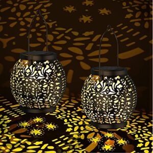 2 Pack Solar Lanterns for The Garden - Outdoor Hanging Garden Solar Lights
