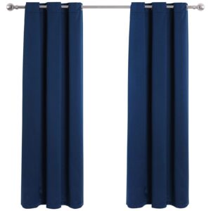 LAVANCE Blackout Eyelet Curtains 2 Panels Grommet Thermal Insulated Darkening Curtains 140 x 183cm Window Treatment Privacy Drape Curtains Panel for Bedroom Living Room