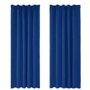 Amazon Brand &ndash; Umi Thermal Insulated Blackout Curtains Energy Saving Curtains Pencil Pleat Window Treatment Noise Reducing Blackout Curtains for Bedroom 46 x 90 Inch Blue 2 Panels