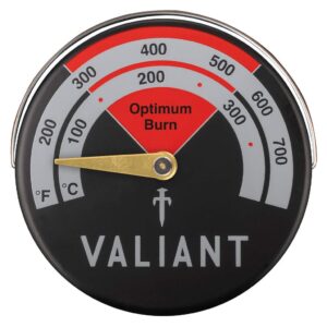Valiant Magnetic Log Burner & Stove Thermometer-Red