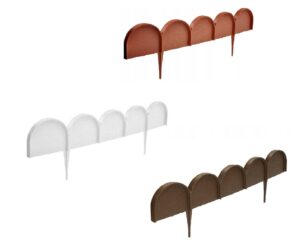 Agritrade AK IKRA - Garden FENCE Lawn Grass Edge Border Palisade Edging Fencing Frost Proof Edge Protection Driveway Yard Ornament Plant Flower Decorative Border Ground DIY Border -10m (White