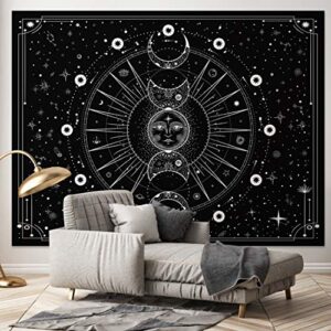 OZCHIN Tapestry Wall Hanging Stars Space Psychedelic Black and White Tapestries Wall Tapestry for Home Decor for Bedroom