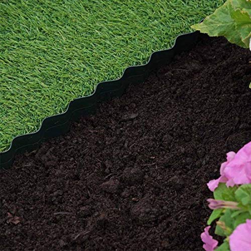 Garden Mile 1 Roll 10cm x 10m Strong Green Garden Lawn Border Edging For Grass Borders Flower Beds Stones Flexible Plastic Edge