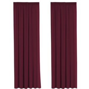 H.Versailtex Pencil Pleat Blackout Window Curtains Drapes for Light Blocking & Noise Reducting Nursery Curtain Blinds for Kids - Burgundy