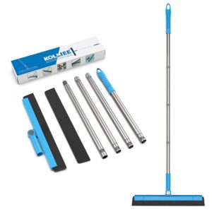 KOLLIEE Floor squeegee professional foam water squeegee floor for wet room window cleaner squeegee kitchen bathroom shower squeegee floor wiper garage with long handle 58"