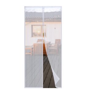 Anpro Magnetic Fly Insect Screen Door Screen Mesh Curtain Fits Door Up To 90 x 210cm (White)