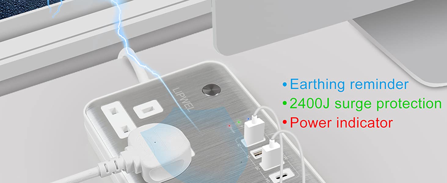 surge protected extension lead