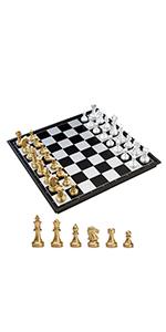 Chess Set, Gold and Silver Pieces
