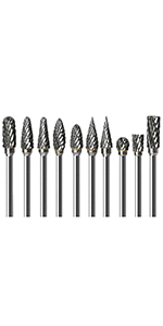Tungsten Carbide Steel Double Cut Rotary Burrs Set