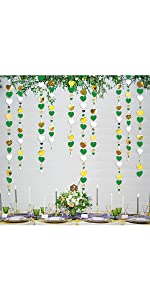 white green gold heart garland