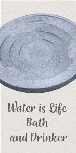 Water is life bird bath and drinker