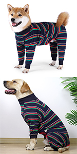 striped dog pajama