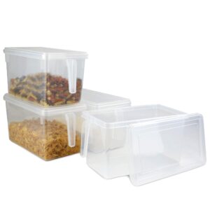 Plastic Food Preserving Containers - Set of 4 | Kitchen Refrigerator & Freezer Storage | 4.75L Capacity