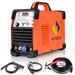 HITBOX 200AMP TIG AC DC Aluminum TIG Welding Machine Digital Inverter TIG Welder with AC DC Pulse/Square/DC TIG Welding Machine