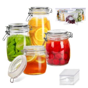 Masthome Glass Storage Jars with Clip Lids