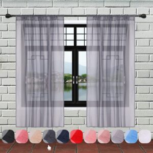 WedDecor Grey Voile Curtain Panel