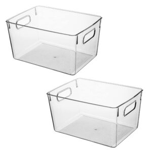 Amtido Clear Plastic Storage Bins for Fridge