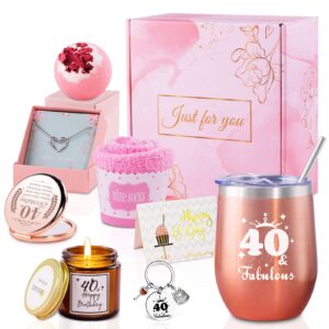 40th Birthday Gifts for Women - Vocavi Unique Gifts Baskets with Relaxing SPA Gift Set for Her
