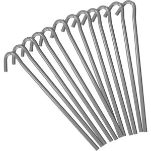 CUQOO Galvanised Tent Pegs Pack of 50 - Tent Pegs Metal Heavy Duty Camping Pegs – Long Life Strong Steel Tent Pegs 9” – Rust Free Tent Hooks Heavy Duty for Hard Ground – Metal Tent Pegs
