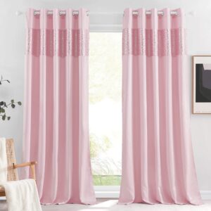 PONY DANCE Pink Curtains for Living Room