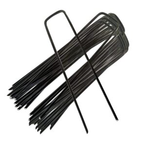 ARVO Pack of 50 - Garden Pegs Stakes Staples Securing Lawn U Shaped Nail Pins